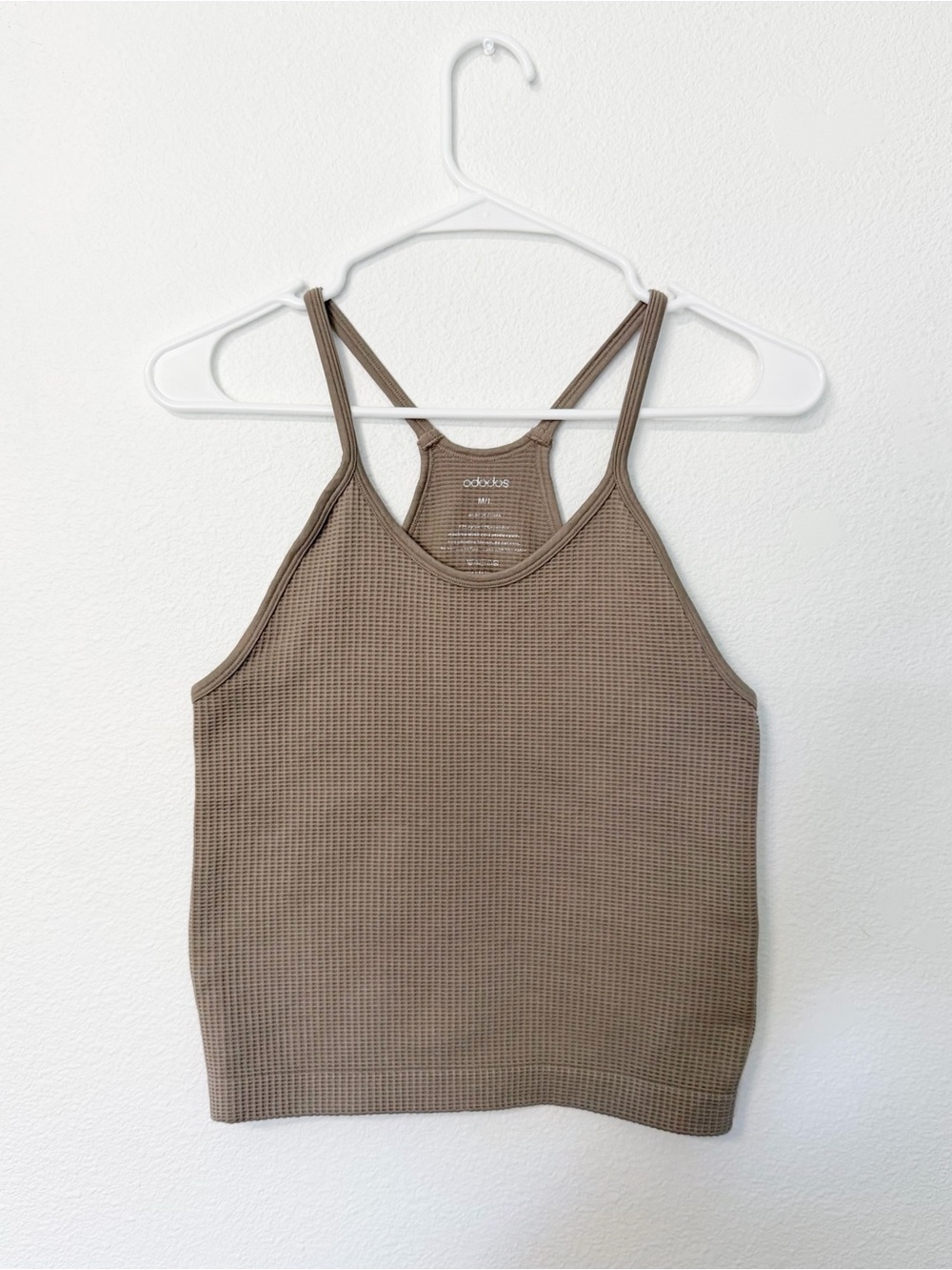 Tan waffle tank top